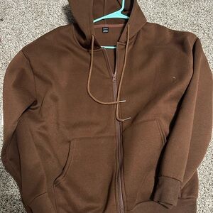 brown full zip up